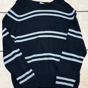 Men's Black Stripe Crewneck Sweater